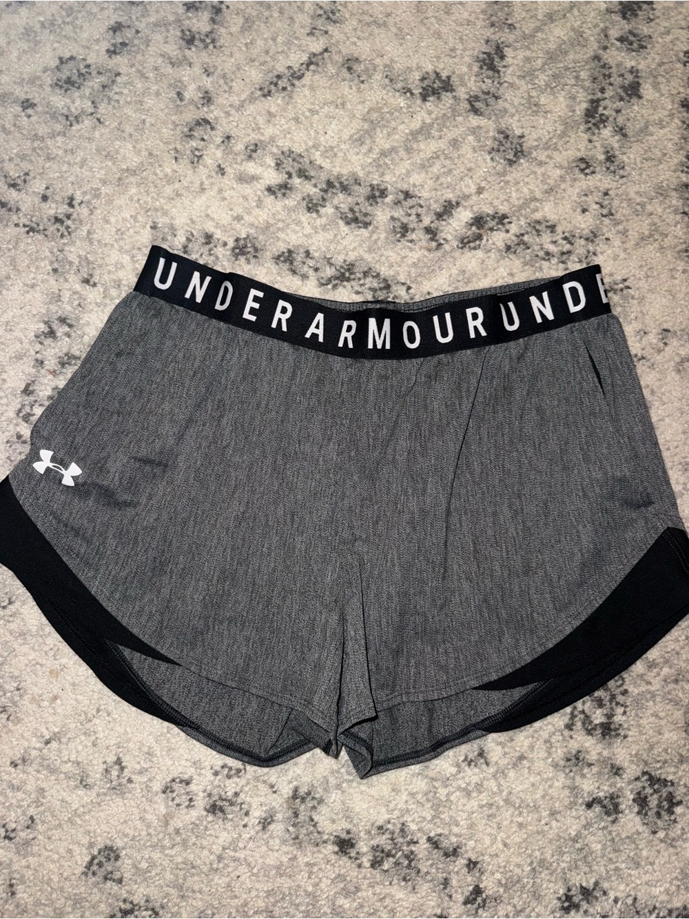 Under Armour Women's Play Up 3.0 Twist Athletic Shorts – Gray Heather